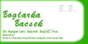 boglarka bacsek business card